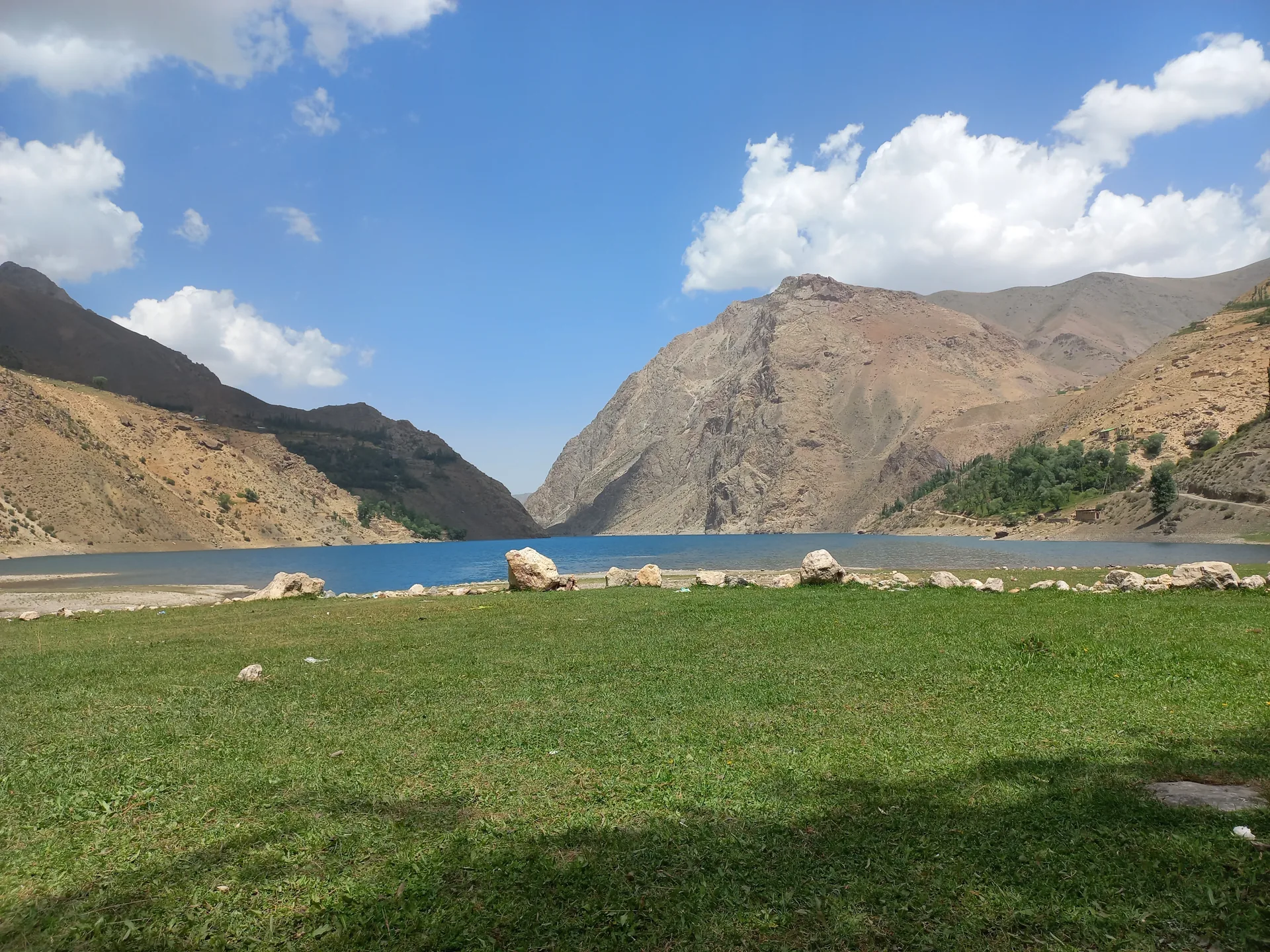 Mountain access road and trekking landscape in the Fann Mountains, Tajikistan