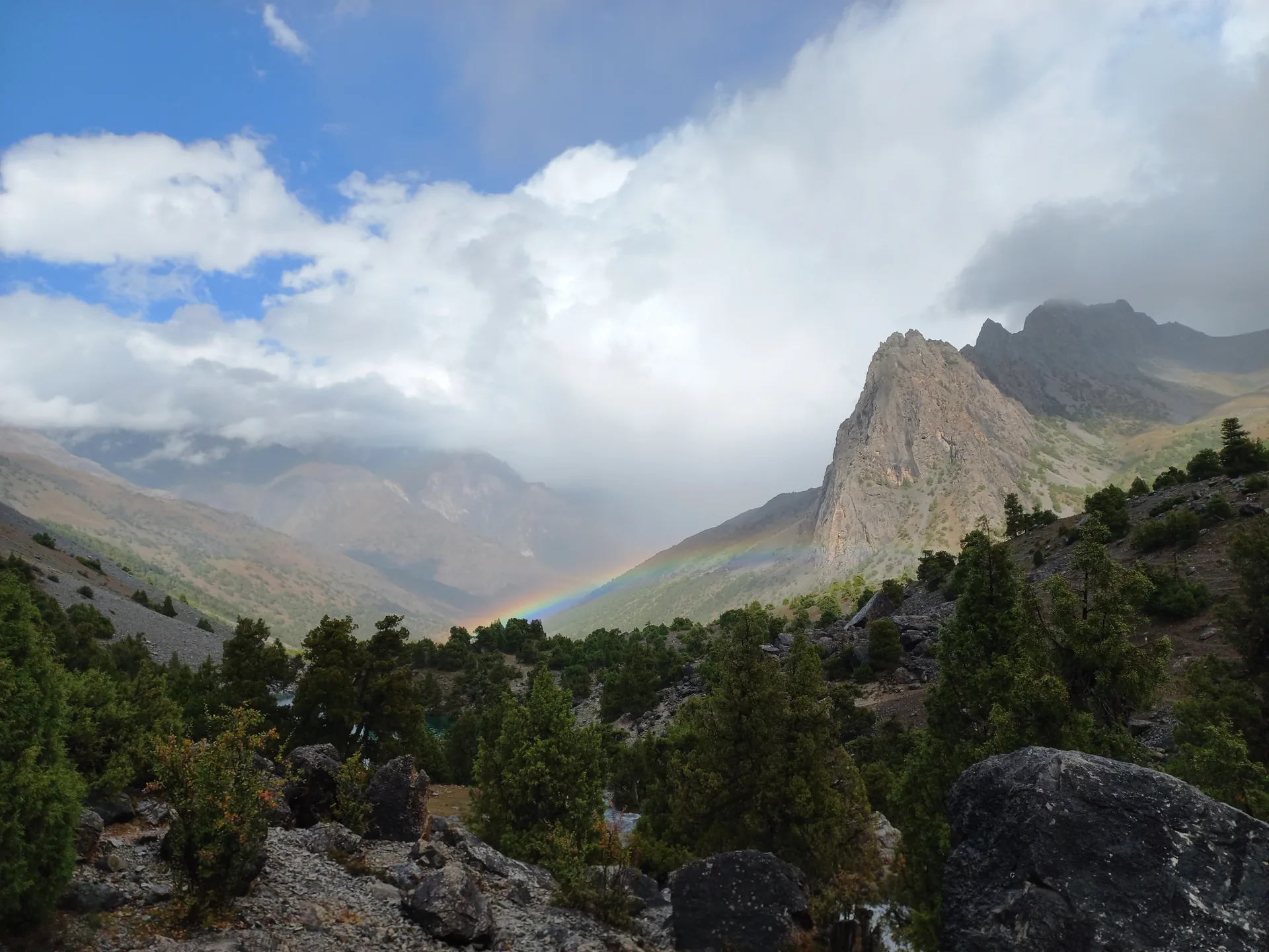 Panoramic view of the Fann Mountains trekking region in Tajikistan