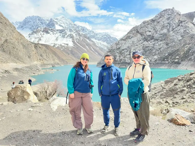 Tourists visiting Seven Lakes in Tajikistan from Samarkand